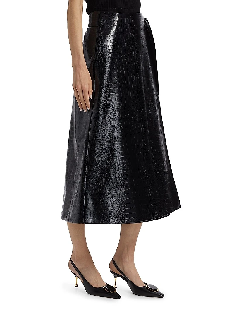 Beatrice Vegan Leather Wrap Skirt