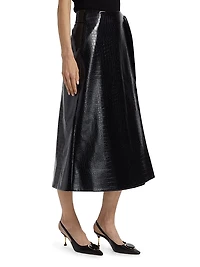 Beatrice Vegan Leather Wrap Skirt