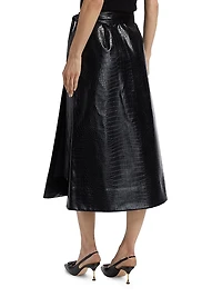 Beatrice Vegan Leather Wrap Skirt
