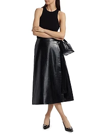 Beatrice Vegan Leather Wrap Skirt