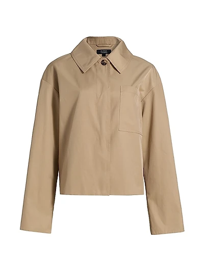 Cotton-Blend Dropped-Shoulder Rain Jacket