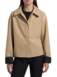 Cotton-Blend Dropped-Shoulder Rain Jacket
