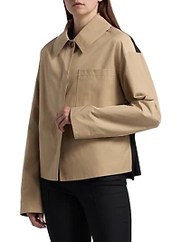 Cotton-Blend Dropped-Shoulder Rain Jacket