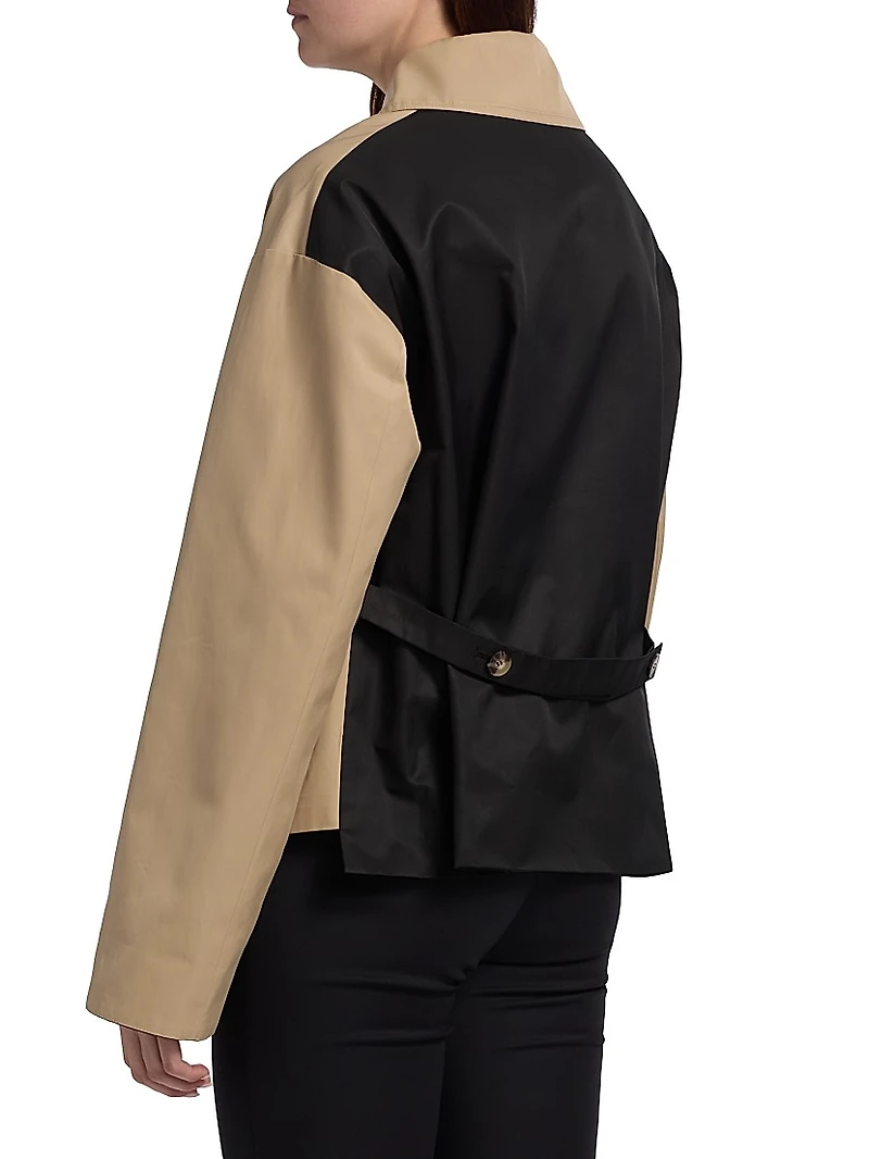 Cotton-Blend Dropped-Shoulder Rain Jacket