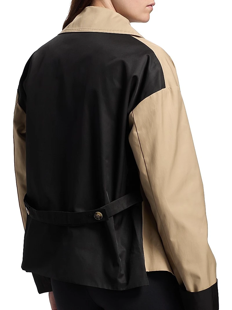 Cotton-Blend Dropped-Shoulder Rain Jacket