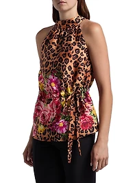 Printed Halterneck Top