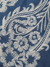 Embroidered Chambray Button-Front Shirt