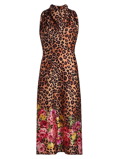 Printed Sleeveless Midi-Dress