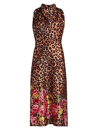Printed Sleeveless Midi-Dress