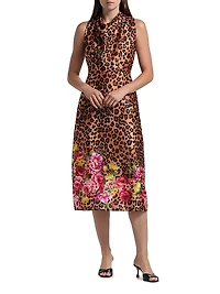 Printed Sleeveless Midi-Dress