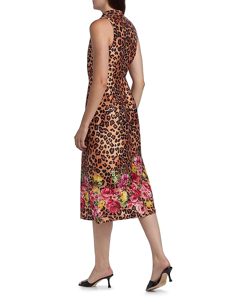 Printed Sleeveless Midi-Dress