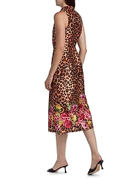 Printed Sleeveless Midi-Dress