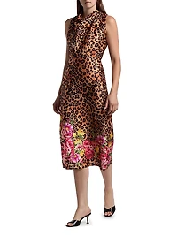 Printed Sleeveless Midi-Dress