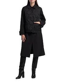 2-Piece Trench Coat & Puffer Vest Set