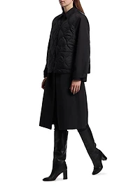 2-Piece Trench Coat & Puffer Vest Set