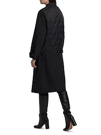 2-Piece Trench Coat & Puffer Vest Set