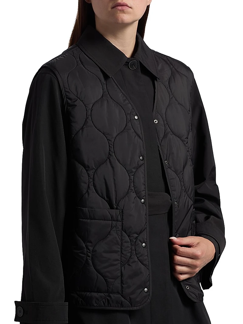 2-Piece Trench Coat & Puffer Vest Set