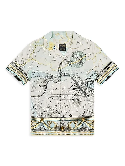 Little Boy's & My Lucky Stars Printed Short-Sleeve Shirt