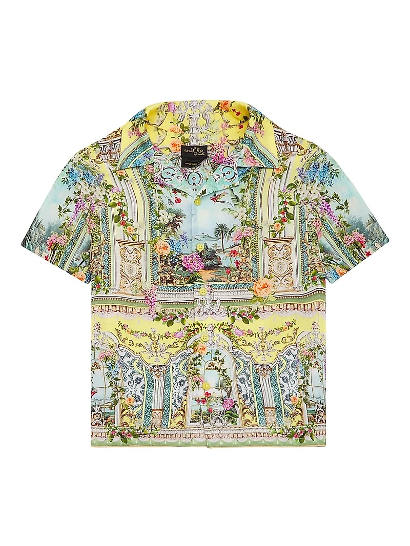 Little Boy's & Printed Camp Shirt