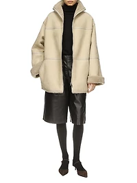 Oversized Shearling-Lined Coat