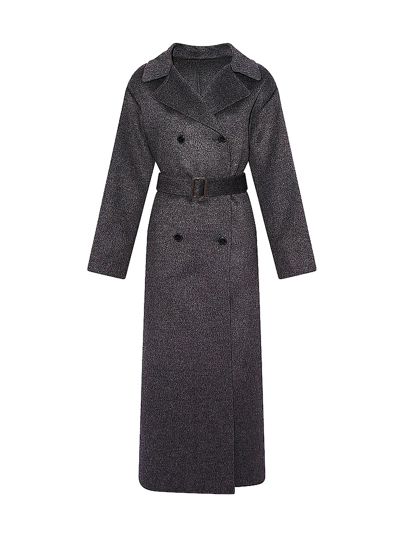 Belted Wool-Cashmere Trench Coat