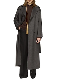Belted Wool-Cashmere Trench Coat