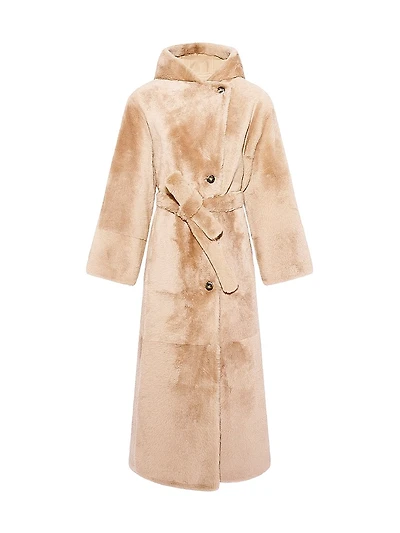 Manteau Shearling Hooded Coat