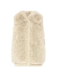 Shearling Button-Front Gilet