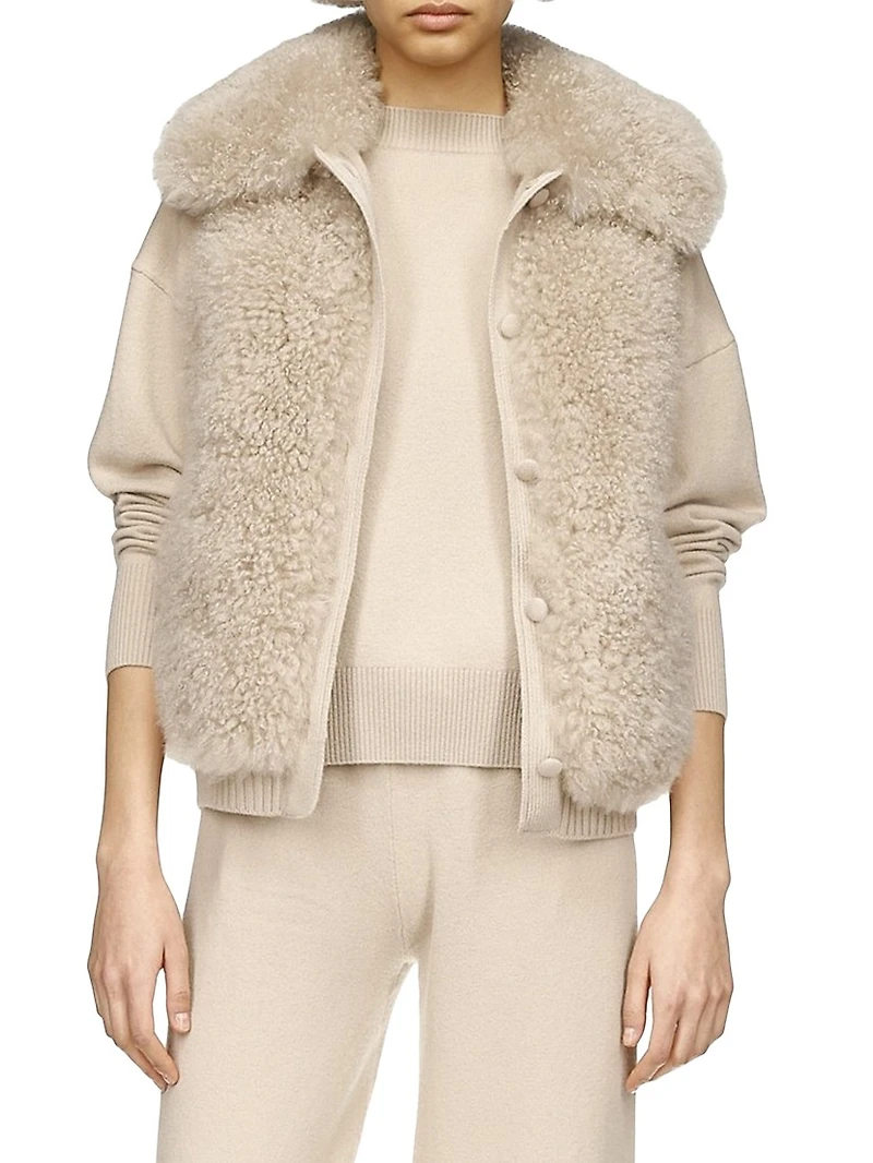 Shearling Button-Front Gilet