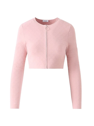 Intarsia Dot Crop Cardigan