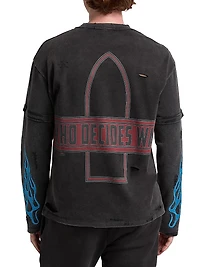 Flame Glass Layered Long-Sleeve Jersey T-Shirt