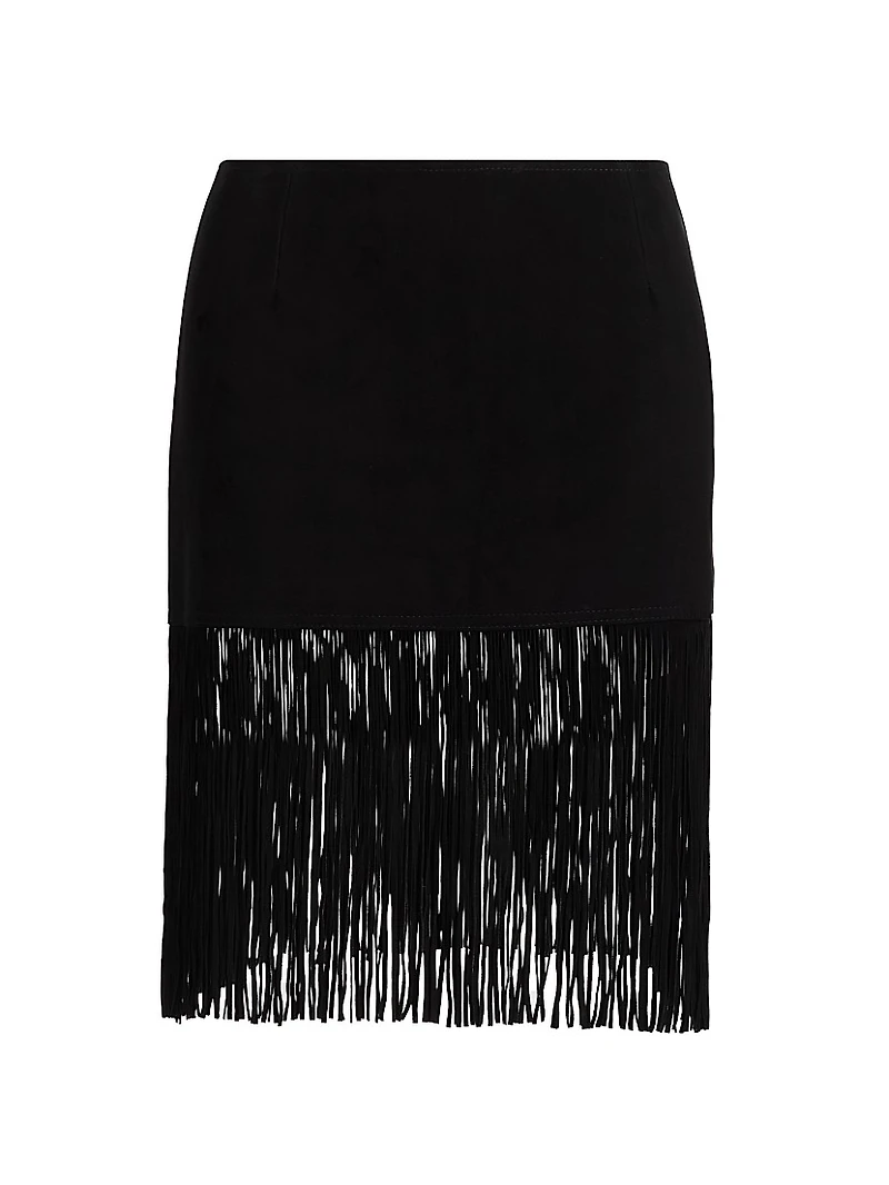 Saddle Leather Fringe Miniskirt