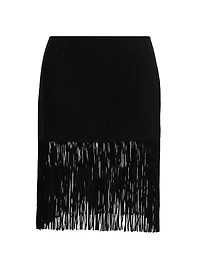 Saddle Leather Fringe Miniskirt