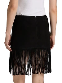 Saddle Leather Fringe Miniskirt