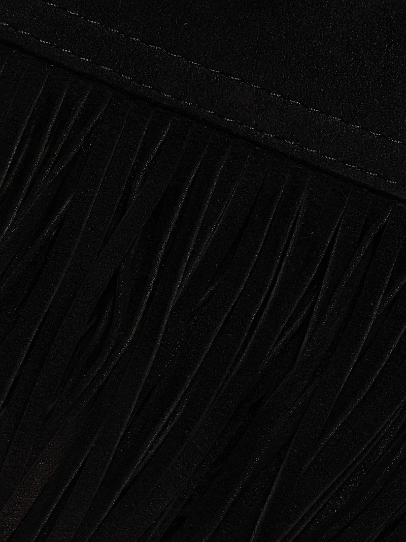 Saddle Leather Fringe Miniskirt