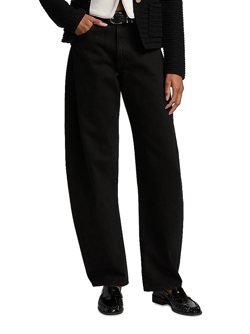 The Bubble High-Rise Barrel-Leg Jeans