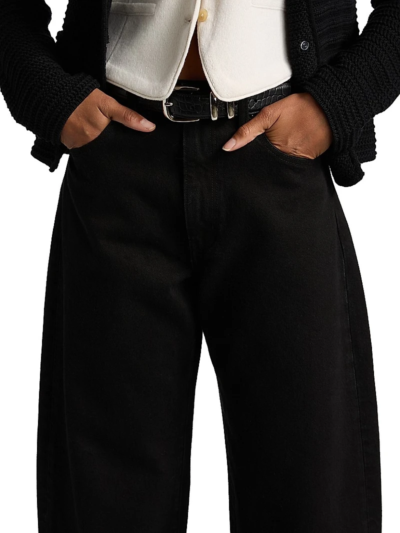 The Bubble High-Rise Barrel-Leg Jeans