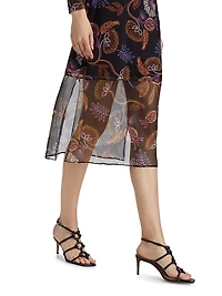 Tulus Floral Mesh Midi-Dress