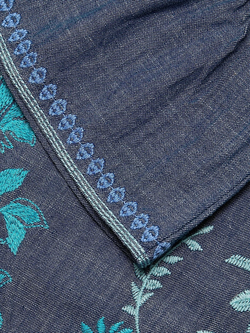 Kikio Embroidered Cotton Shift Dress