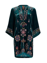 Brandi Embroidered Velvet Dress