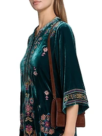 Brandi Embroidered Velvet Dress