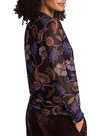 Devin Floral Stretch Button-Front Shirt