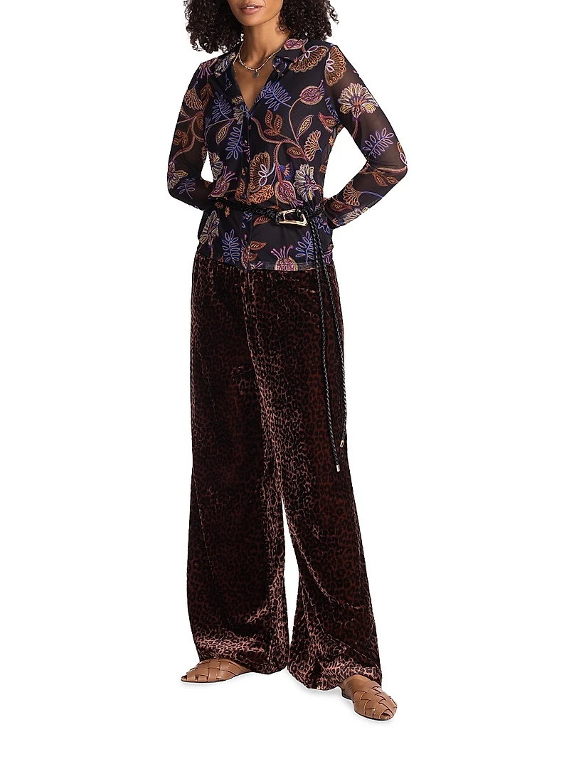Devin Floral Stretch Button-Front Shirt
