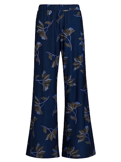 Jenna Metallic Floral Easy Pants