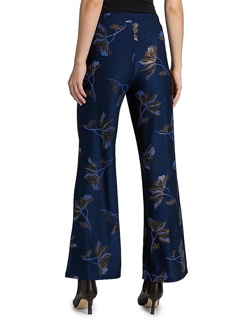 Jenna Metallic Floral Easy Pants