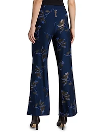 Jenna Metallic Floral Easy Pants