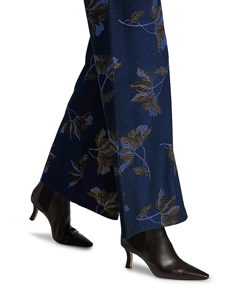 Jenna Metallic Floral Easy Pants