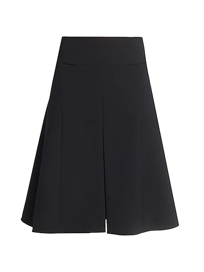 Wool-Blend Slit Midi-Skirt
