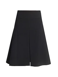 Wool-Blend Slit Midi-Skirt