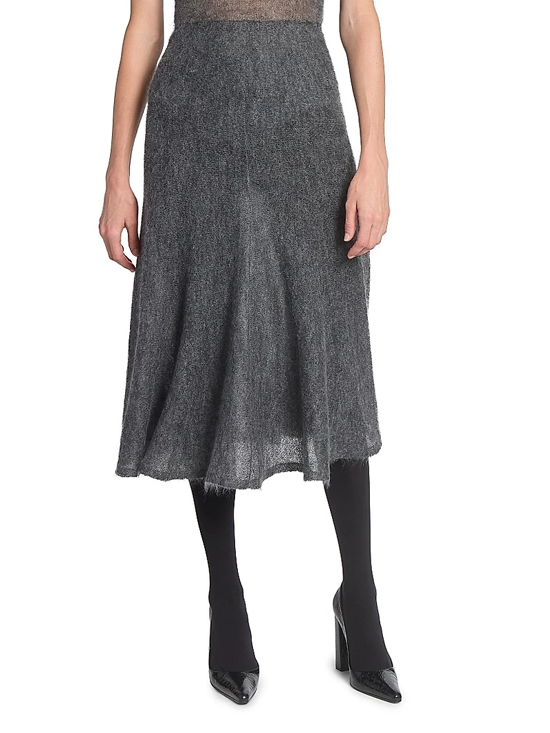 Circle Wool-Blend Midi-Skirt